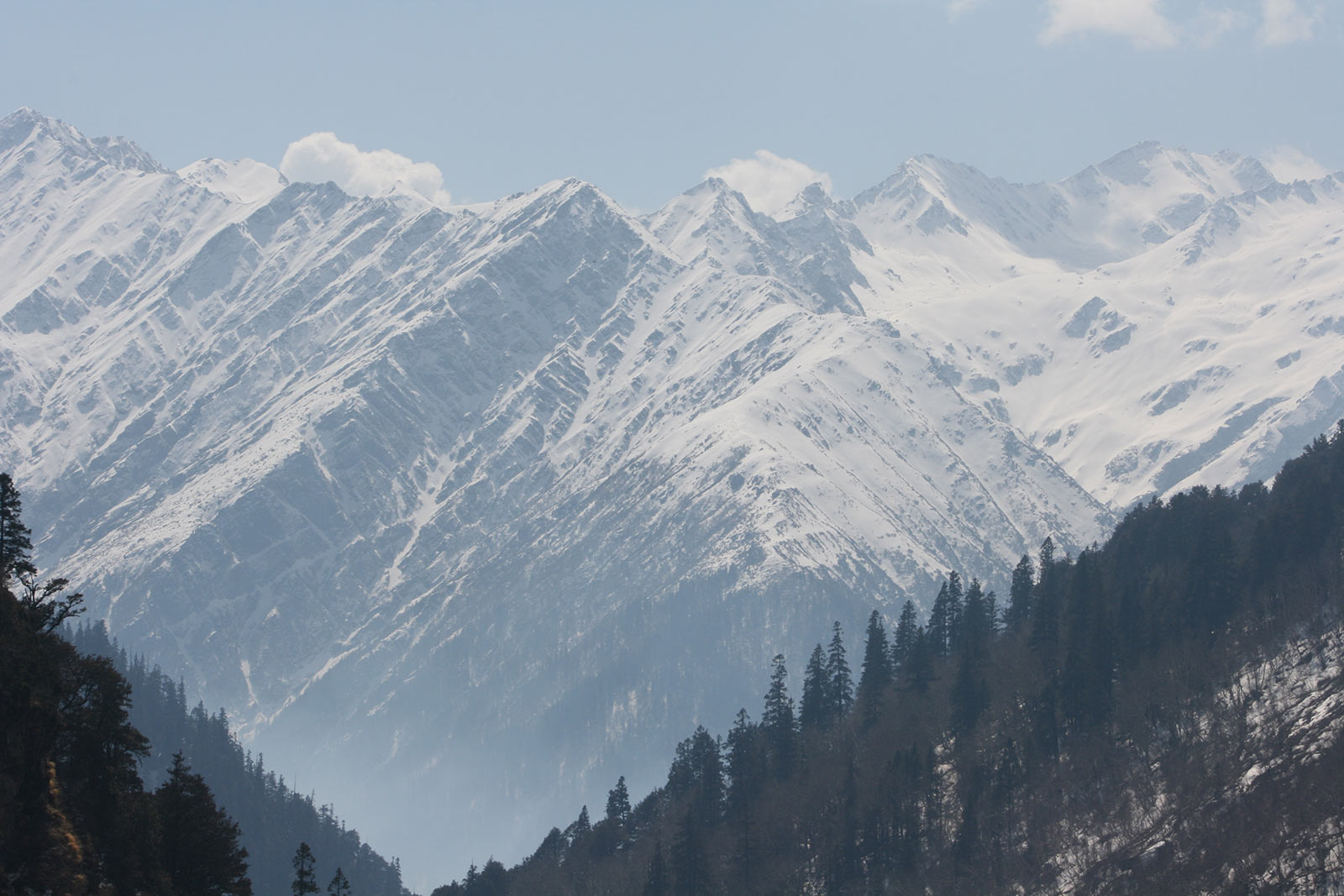 Great Himalayan National Park snow covered mountain range